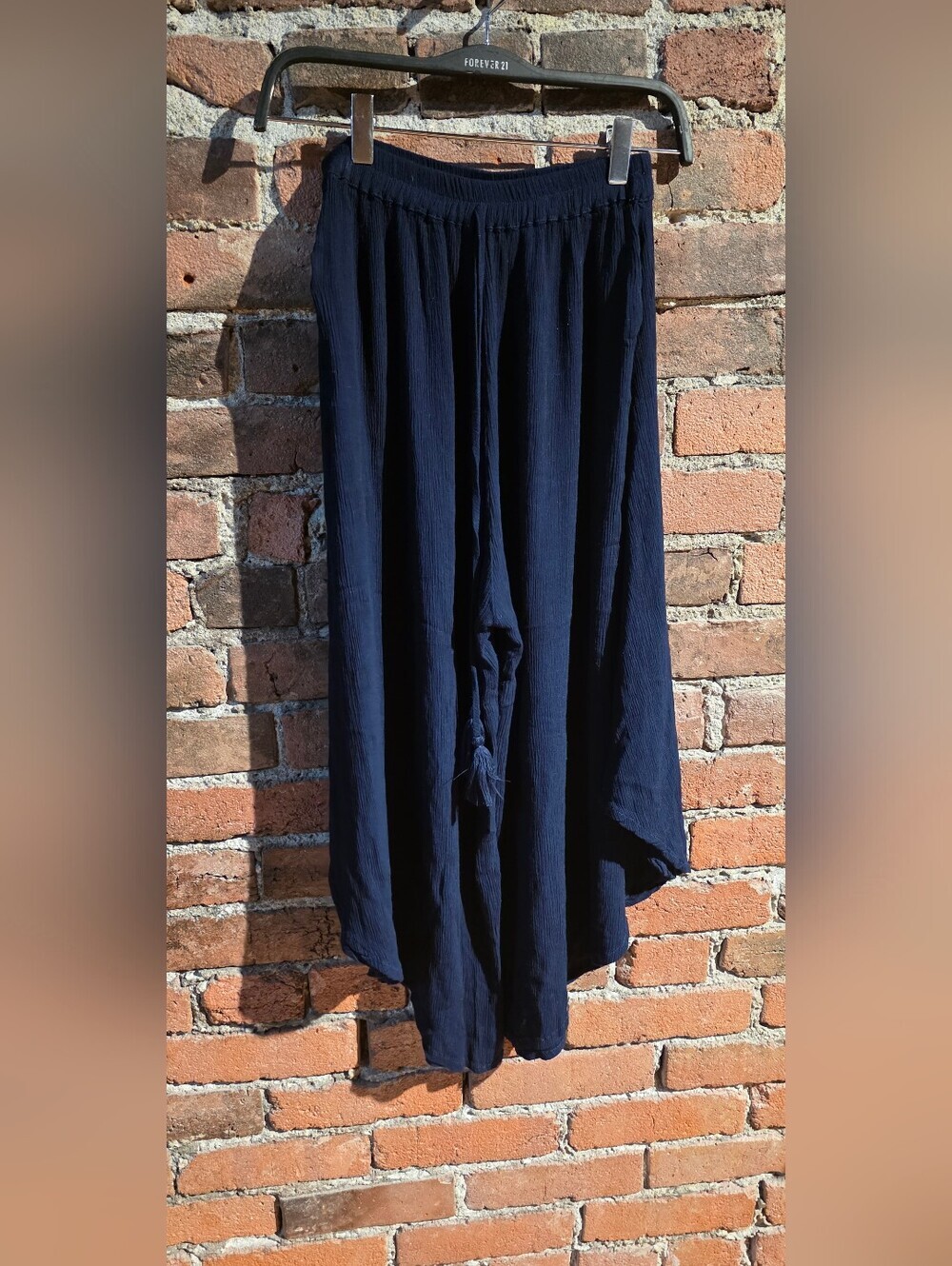 Navy Flowing Wide-Leg Pants